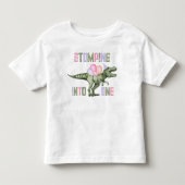 Meisje dinosaur stampt in één shirt (Voorkant)