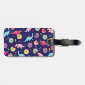 Meisje Dinosaurs en Donuts Bagagelabel (Achterkant horizontaal)