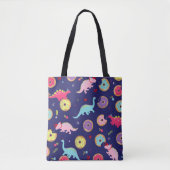 Meisje Dinosaurs en Donuts Canvas tas (Voorkant)