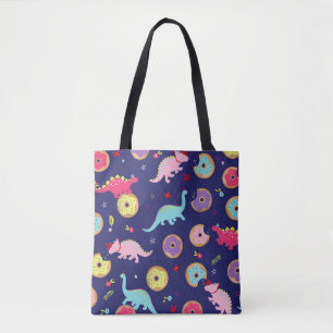 Meisje Dinosaurs en Donuts Canvas tas