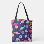 Meisje Dinosaurs en Donuts Canvas tas (Achterkant)