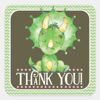 Meisje Dinosaurus Dank u Sticker