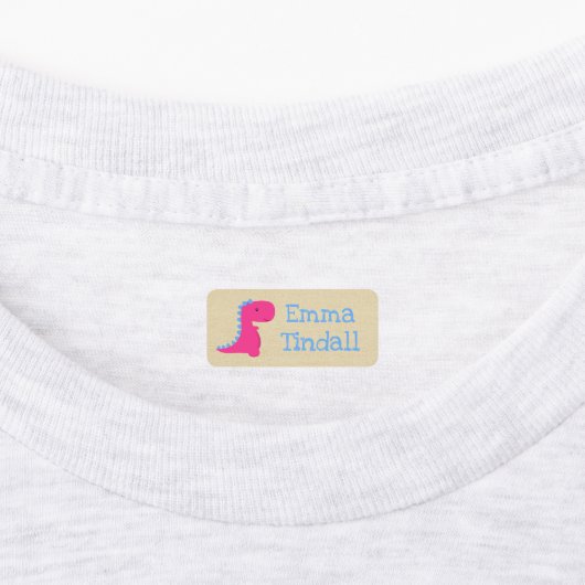 Meisje Dinosaurus Kleding Labels voor Kinderen (Aangebracht)