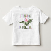 Meisje Dinosaurus Stampt Op Een T-shirt (Voorkant)