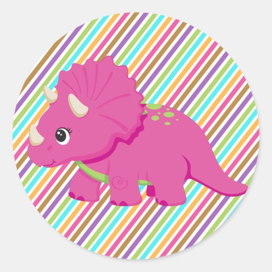 Meisje Dinosaurus Stickers (Voorkant)