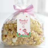 Meisje Dinosaurus Verjaardag Bedankt Cadeaulabel