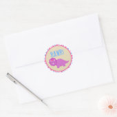 Meisje Dinosaurus Verjaardag Stickers Roze Dinosau (Envelop)