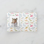 Meisje Dinosaurus Verjaardag Uitnodiging Roze Dino (Binnen)