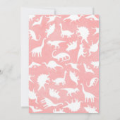 Meisje Dinosaurus Verjaardag Uitnodigingen (Achterkant)