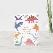 Meisje Dinosaurus Verjaardagsfeestje Bedankkaart (Voorkant)