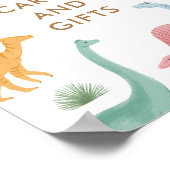 Meisje Dinosaurus Verjaardagsfeestje Kaarten en ge Poster (Hoek)