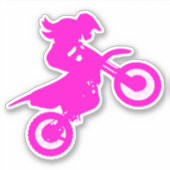 Meisje Dirt Bike Sticker (Voorkant)