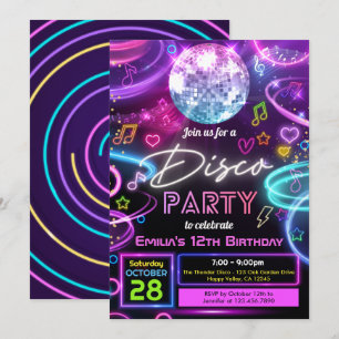 Meisje Disco Verjaardagsfeestje Kaart