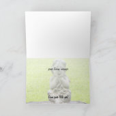 Meisje doet een wens voor mummie L Moederdag Kaart (Binnen)