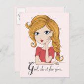 Meisje doet het voor jou briefkaart (Voorkant / Achterkant)