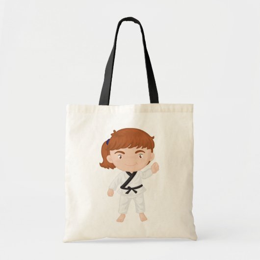 Meisje Doing Karate Canvas tas (Voorkant)