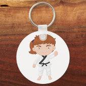 Meisje Doing Karate Sleutelhanger
