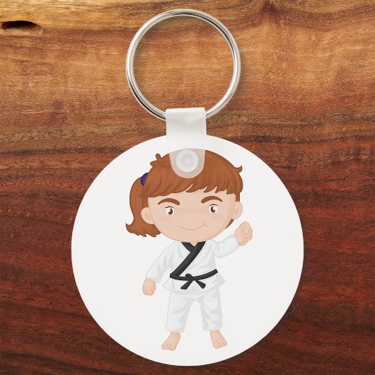 Meisje Doing Karate Sleutelhanger