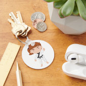 Meisje Doing Karate Sleutelhanger