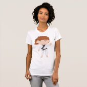 Meisje Doing Karate Vrouwen T-shirt (Voorkant volledig)