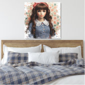 Meisje Doll Core Whimsical Canvas Afdruk (Insitu (Slaapkamer))