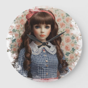 Meisje Doll Core Whimsical Grote Klok