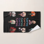 Meisje Doll Spooky Halloween Thema met Naam Bad Handdoek (Handdoek)