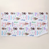 Meisje Doll Spooky Halloween Thema met Naam Strandlaken (Voorkant)