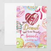 Meisje Donut 1e verjaardag Kaart (Voorkant / Achterkant)