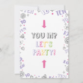 Meisje Doodle 10e verjaardag Kaart (Achterkant)