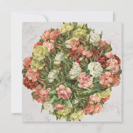 Meisje Doop Anjers Goud Marmer Kalligrafie Kaart (Achterkant)