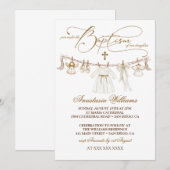 Meisje Doop Christening Boho Uitnodiging (Voorkant / Achterkant)