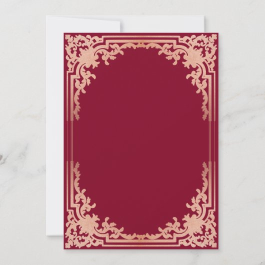 Meisje Doop Diep Rood Roze Rose Gouden Kruis Vinta Kaart (Achterkant)