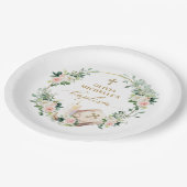 Meisje Doop Doop Bloemen Kruis Papieren Bordje (Gekanteld)