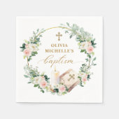 Meisje Doop Doop Bloemen Servet (Voorkant)