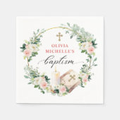 Meisje Doop Doop Bloemen Servet (Voorkant)