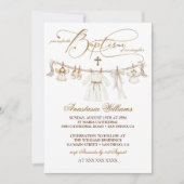 Meisje doop doop Boho uitnodiging (Voorkant)