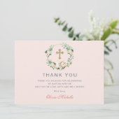 Meisje doop doop doop Bloemen Foto Bedankkaart (Staand voorkant)