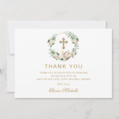 Meisje doop doop doop Bloemen Foto Bedankkaart (Voorkant)