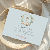 Meisje doop doop doop Bloemen Foto Bedankkaart