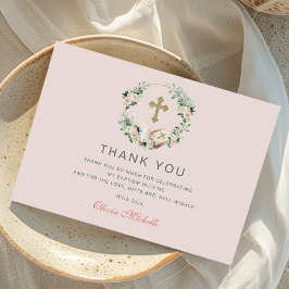 Meisje doop doop doop Bloemen Foto Bedankkaart