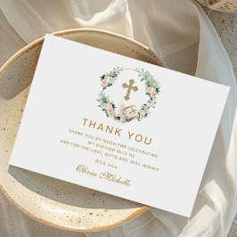 Meisje doop doop doop Bloemen Foto Bedankkaart