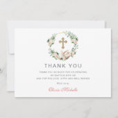 Meisje doop doop doop Bloemen Foto Bedankkaart (Voorkant)