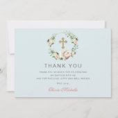 Meisje doop doop doop Bloemen Foto Bedankkaart (Voorkant)