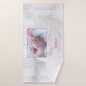 Meisje Doop Gefeliciteerd met Baby Gepersonaliseer Badhanddoek (Badhanddoek)