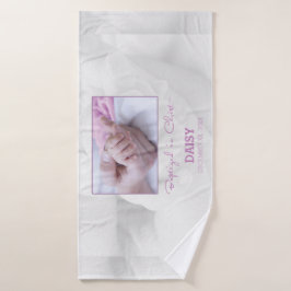 Meisje Doop Gefeliciteerd met Baby Gepersonaliseer Badhanddoek