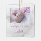 Meisje Doop Gefeliciteerd met Baby Gepersonaliseer Keramisch Ornament (Links)