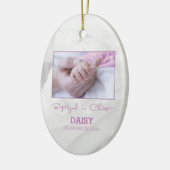 Meisje Doop Gefeliciteerd met Baby Gepersonaliseer Keramisch Ornament (Links)