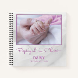 Meisje Doop Gefeliciteerd met Baby Gepersonaliseer Notitieboek