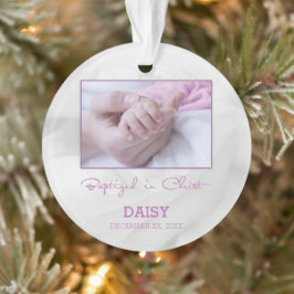 Meisje Doop Gefeliciteerd met Baby Gepersonaliseer Ornament